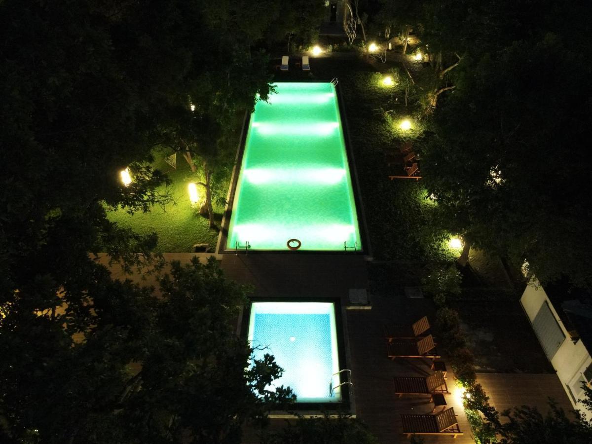 Nivadoo Resort Sigiriya Exteriör bild The swimming pool at night